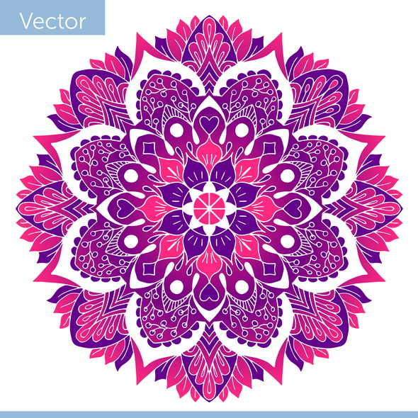 Freepik Colored Decorative Mandala وکتور