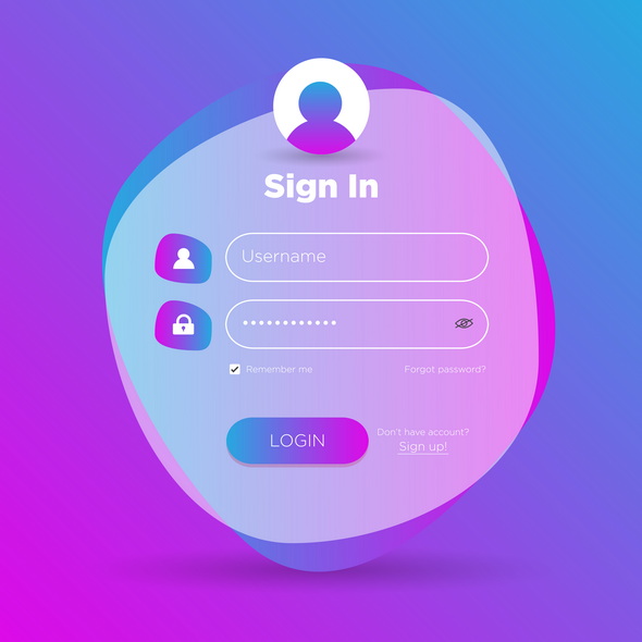 وکتور Freepik Flat Login User Interface