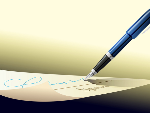 وکتور Freepik Pen Signing Signature On Contract Paper